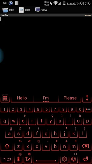 AI Keyboard Theme Neon Red Screenshot 0