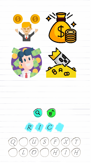 W Challenge Sticker-Word Game Screenshot 0