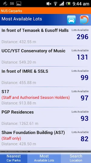 NUS Carparks Screenshot 2