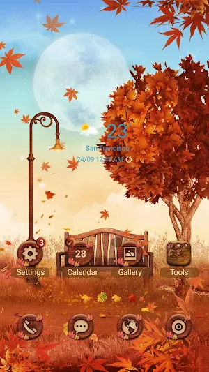 Autumn Bench Day - Wallpaper Screenshot 0