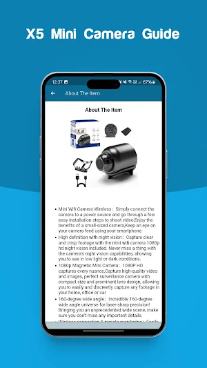 X5 Mini Camera Guide Screenshot 1