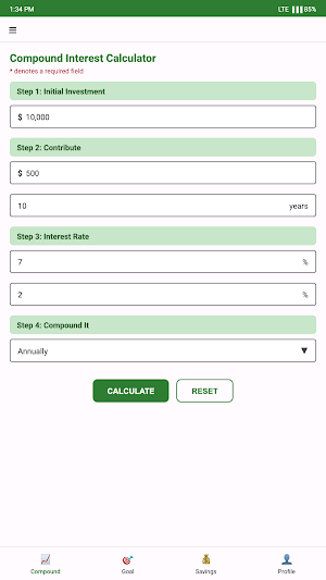 Personal Investment Calculator Screenshot 0