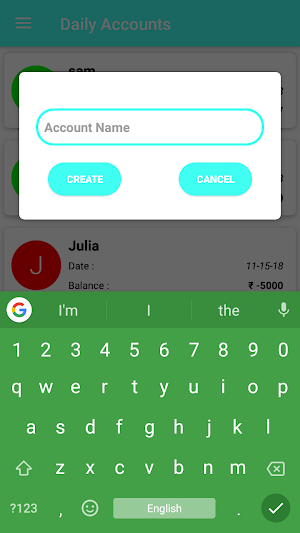 Daily Accounts Screenshot 1