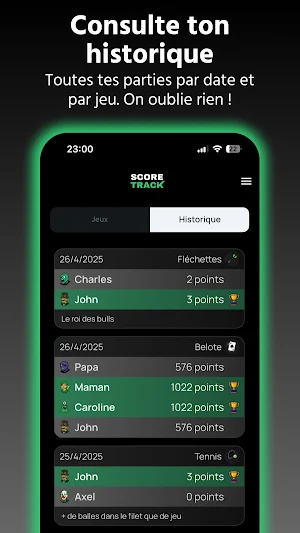 Suivi scores & compteur points Screenshot 3