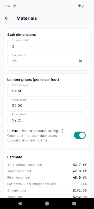 StringerPro: Stair Calculator Screenshot 3