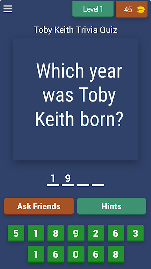 Toby Keith Trivia Quiz Screenshot 0