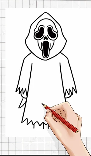 How To Draw Scary Ghostface Screenshot 0