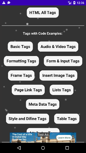 HTML All Tags Screenshot 1