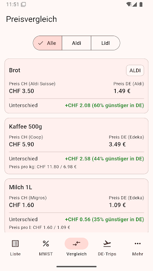Einkaufsliste Schweiz Screenshot 2