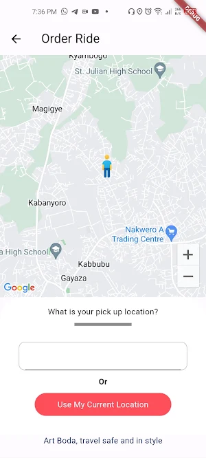EasyRide App Screenshot 1