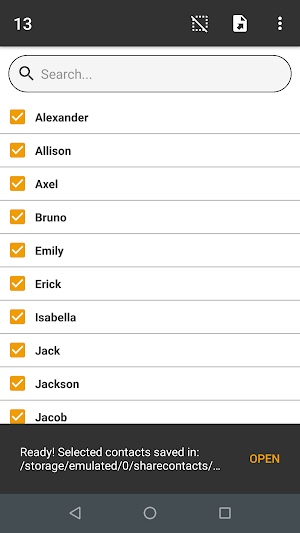 Share Contacts Screenshot 2