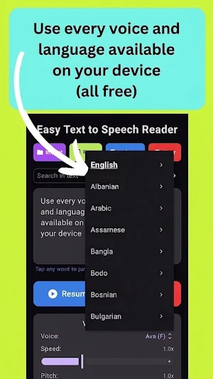Easy Text to Speech Reader Screenshot 0
