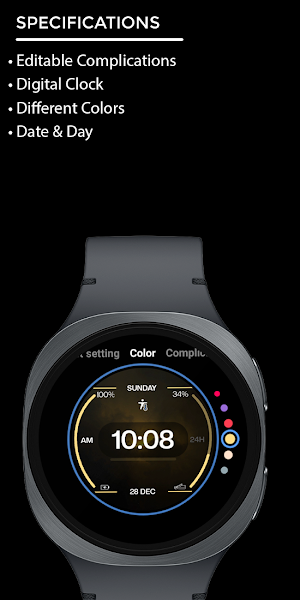 Night 133 - Digital Watch Face Screenshot 3