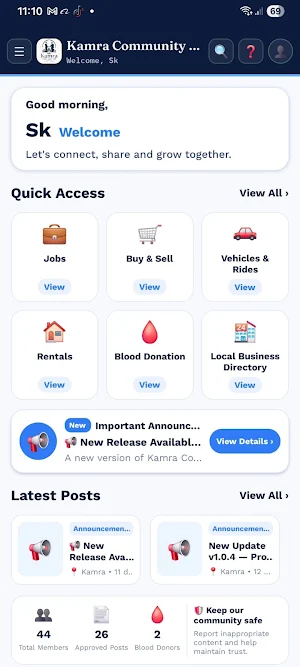 Kamra Community Hub Screenshot 1