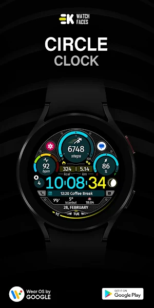 Circle Clock - Watch Face Screenshot 0