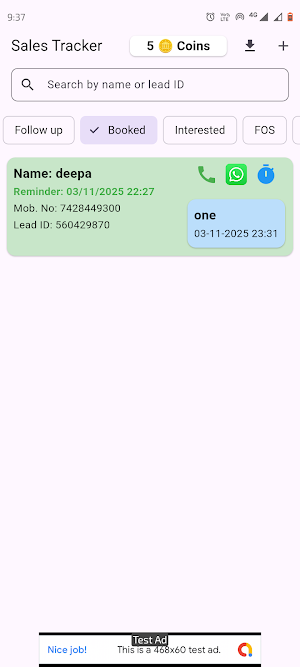Sales Tracker Screenshot 0