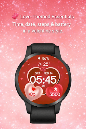 3D Valentine Hearts WatchFace Screenshot 1