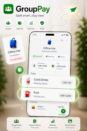 GroupPay: Split & Settle bills Screenshot 1