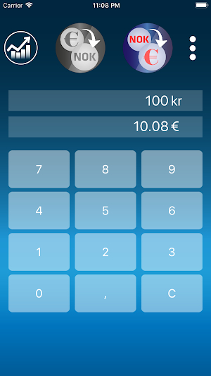 Norwegian krone to Euro converter Screenshot 2