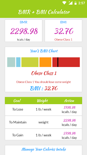 BMR & BMI Calculator Screenshot 1
