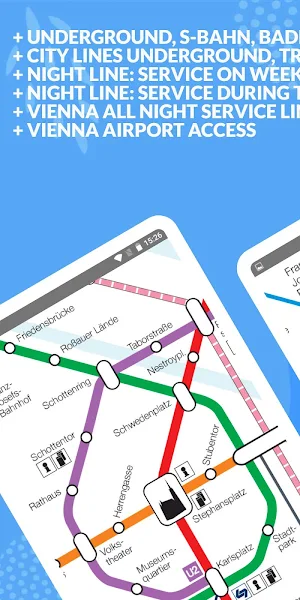 Vienna underground suburban rail - detailed maps Screenshot 1