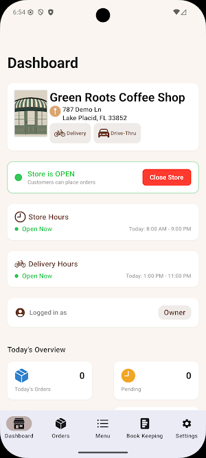 Local Coffee House Owner Screenshot 0