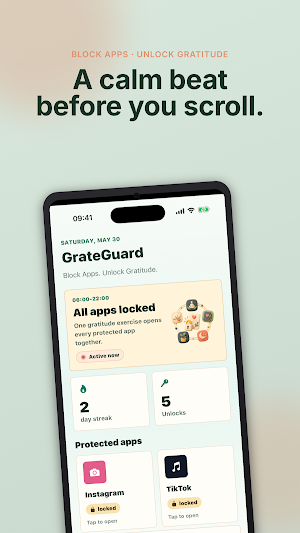 GrateGuard - Gratitude Lock Screenshot 0