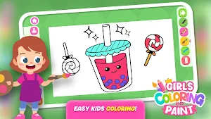Girls Coloring Games & Paint Screenshot 2