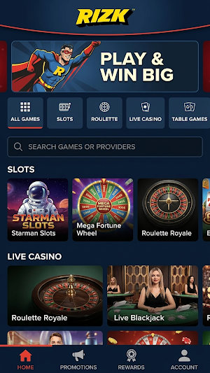 Rizk Casino Screenshot 0