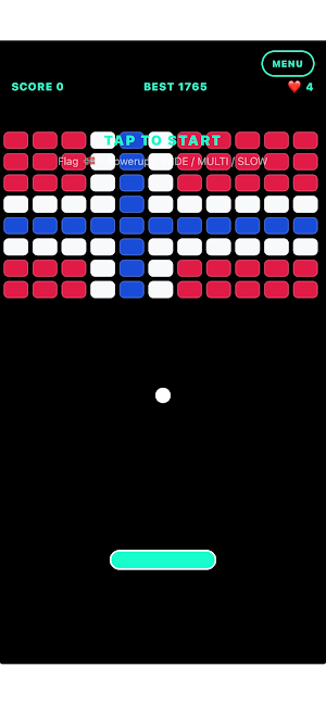 Neon-Breakout : Flags Screenshot 1
