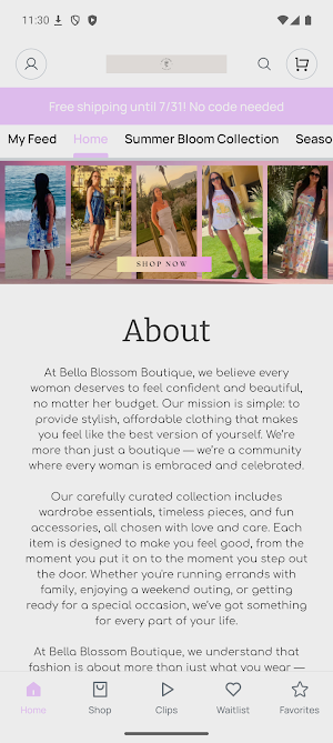 Bella Blossom Boutique Screenshot 0