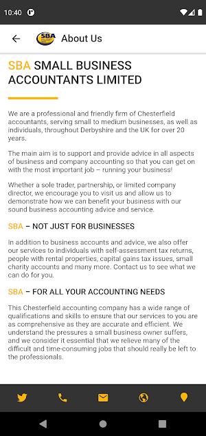 SBA Accountants Screenshot 1