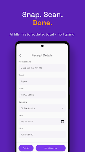 WarrantyVault: Receipt Tracker Screenshot 1