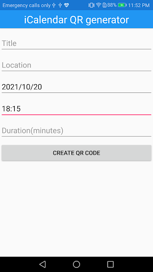 iCalendar QR generator Screenshot 1