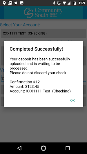 CS Remote Deposit Screenshot 2
