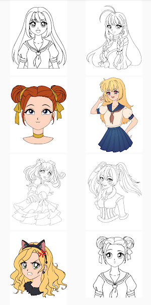 Anime Coloring Book Manga Game Screenshot 2