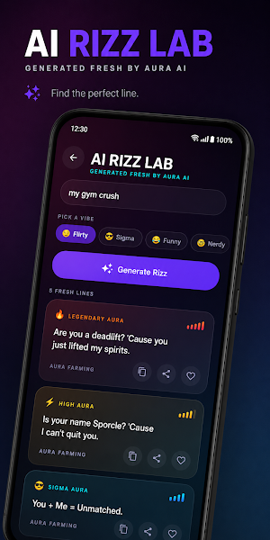 Aura Farming Rizz Pickup Lines Screenshot 1
