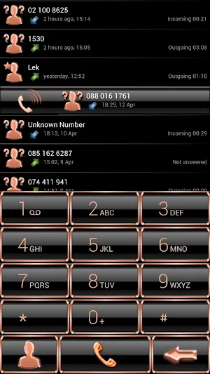 Dialer GlassMetalFrameBOrang for Drupe or ExDialer Screenshot 1