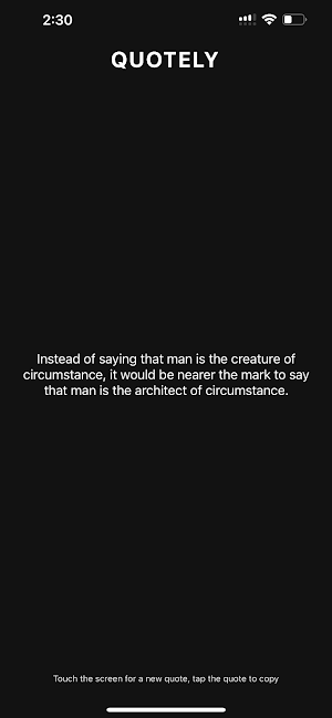 Quotely - Random Quotes Screenshot 1