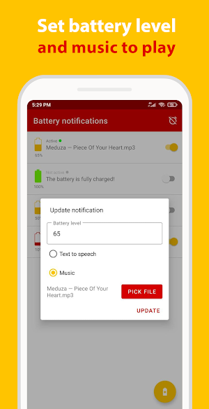 Audible battery level notifications Screenshot 2