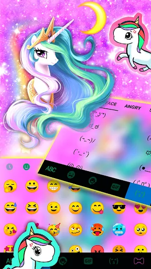Purple Galaxy Unicorn Keyboard Background Screenshot 2