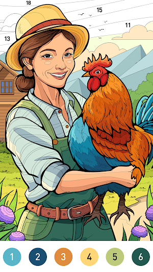 Farm Color by number game Screenshot 3