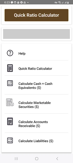 Quick Ratio Calculator Screenshot 0