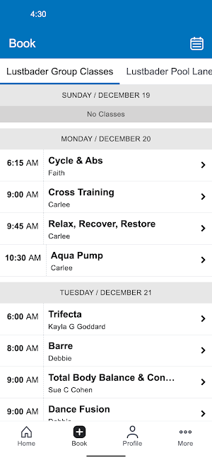 Marvin Lustbader Health Club Screenshot 1