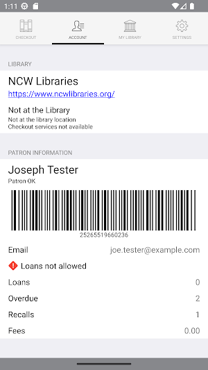 NCW Libraries Self-Check Screenshot 2