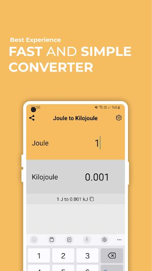 Joule to Kilojoule Converter Screenshot 0