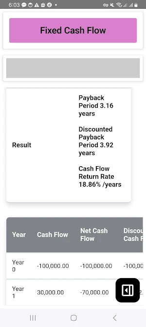 Payback Period Calculator Screenshot 3
