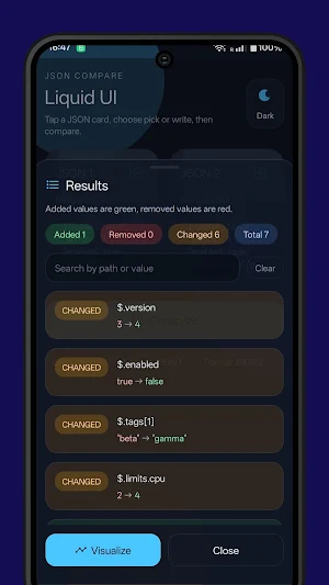 JSON Compare – Diff & Viewer Screenshot 2