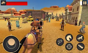 Wild West Town Sheriff Mounted Horse Shooting Game Screenshot 1