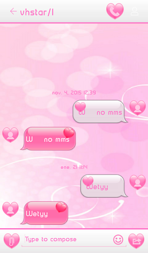 THEME FOR GO SMS PINK HEARTS Screenshot 0